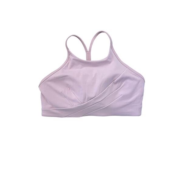 NWT Lululemon Flow Y Wrap Front High Neck Bra, Pink - 10 - Picture 1 of 3